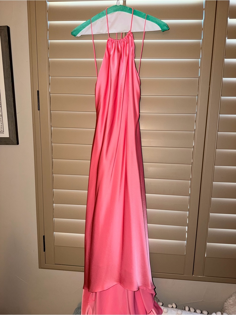 Alice + Olivia Pink Halter Satin Slip Dress